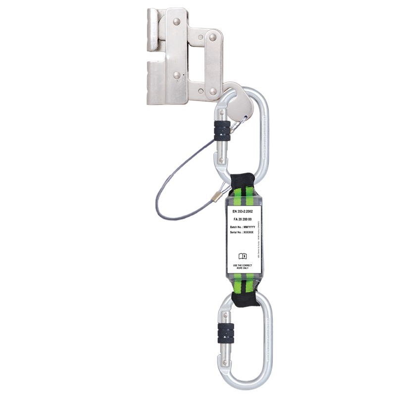 Dispositivo anticaduta verticale per cavo inox d.8 mm c/dissipatore